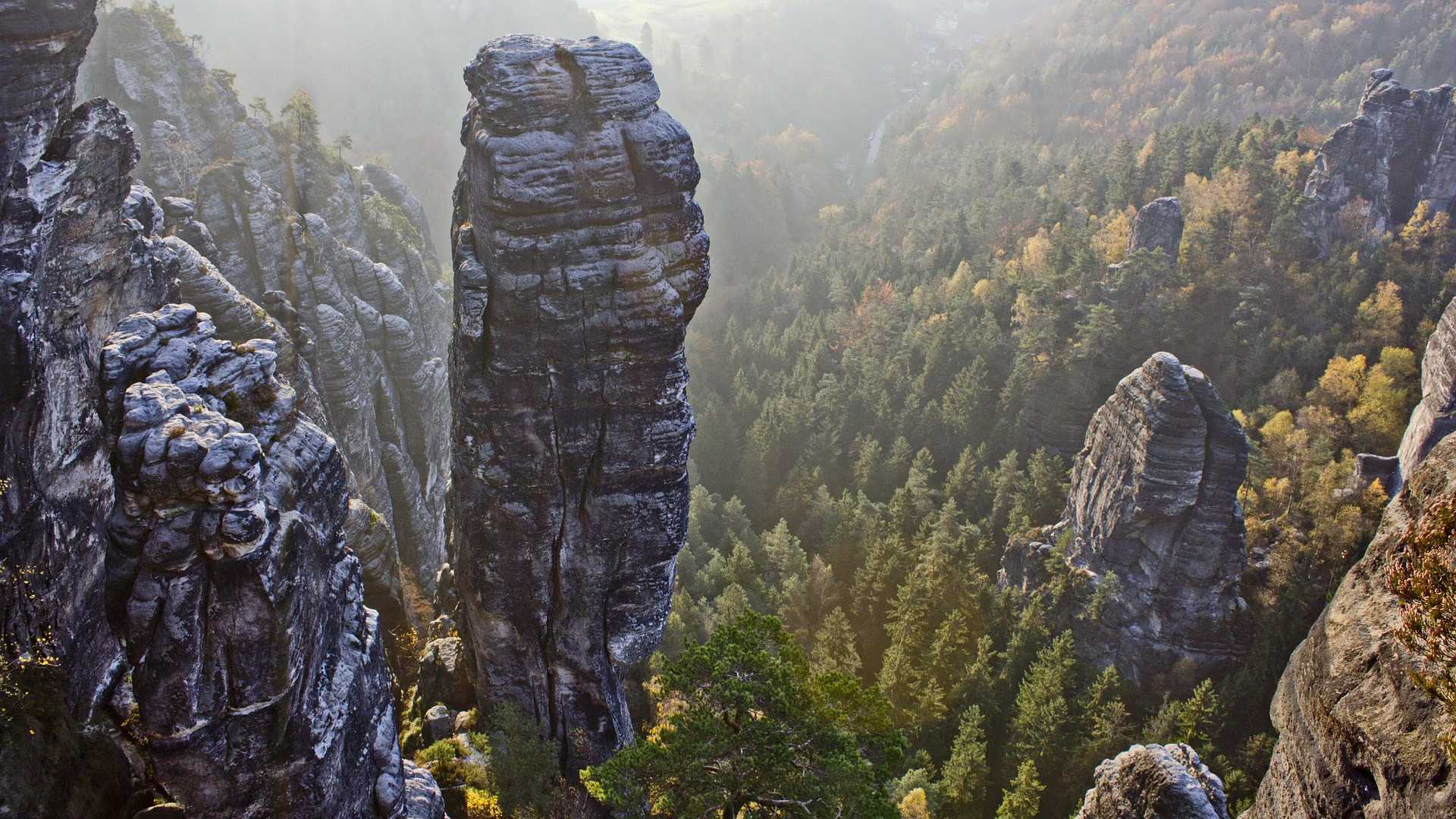 rock faces on mountain